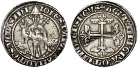 Ponte della Sorga. Giovanni XXII (Jacques Arnaud d’Euse), 1316-1334. Grosso tornese, AR 3,78 g. IOHES PAPA XXII COMES VENASINI Il Papa seduto in trono...