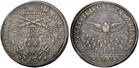 Roma. Sede Vacante (Camerlengo card. Antonio Barberini), 1669-1670. Piastra 1669, AR 31,36 g. SEDE VACAN – TE MDCLXIX Stemma sormontato da padiglione ...