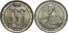 San Marino. Da 20 lire 1935. Pagani 345.
 Fdc