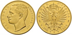 Savoia. Vittorio Emanuele III re d’Italia, 1900-1946. Da 100 lire 1905. Pagani 639. MIR 1114d. Friedberg 22.
 Molto rara. Migliore di Spl