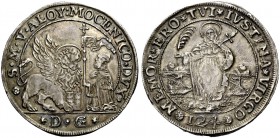 Venezia. Alvise IV Mocenigo, 1763-1778. Ducatone da 124 soldi, AR 28,00 g. S M V ALOY MOCENICO DVX Il Leone alato, a s., volto di fronte e con la zamp...