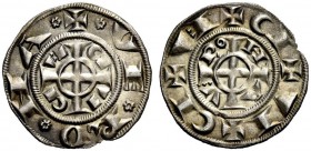 Verona. Epoca di Federico II di Svevia, 1218-1250. Grosso da 20 denari piccoli veronesi, AR 1,63 g. Doppio giro di legenda. Quella esterna: + CI + EV ...