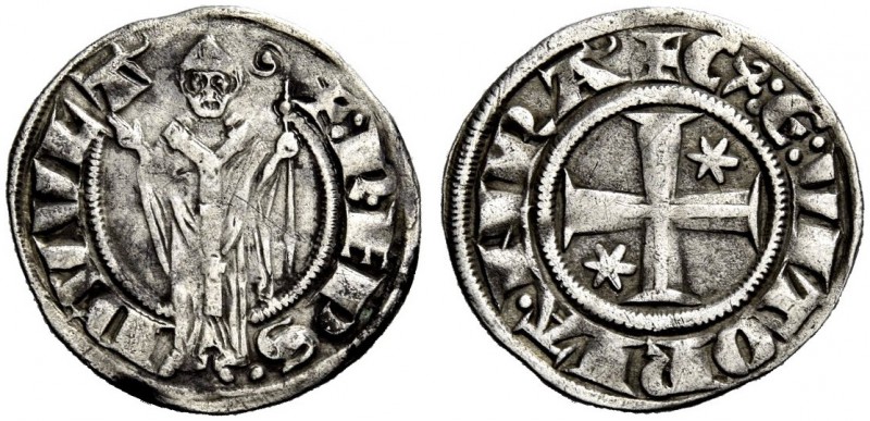 Volterra. Ranieri de’Ricci vescovo, 1291-1301. Grosso da 20 denari, AR 1,75 g. R...