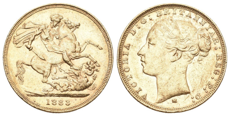 Australien 1883 M Victoria, 1837-1901. Sovereign , Melbourne. First young head. ...