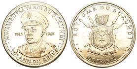Burundi 1965 IV. 1962 - 1966 100 Francs auf das 50 Jahre Regierungs Jubiläum von Mwambutsa IV. stgl