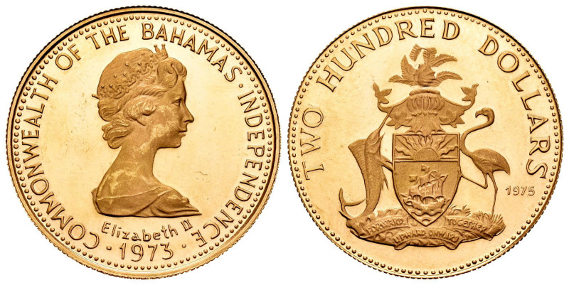 Bahamas 1975. 200 Dollars Km-54. Au. 10,88 g. Proof