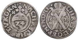 Braunschweig-Lüneburg-Celle 1623 HP Christian von Minden 1611-1633. 1/24 Ausbeutetaler Andreasberg (Heinrich Pechstein). St. Andreas. Wertzahl "24" in...