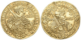 Sachsen 1630 Herzogtum ab 1547 Kurfürstentum, ab 1806 Königreich. Albertiner. Johann Georg I. 1615-1656.
4 Dukaten , Dresden. Auf die 100-Jahrfeier d...