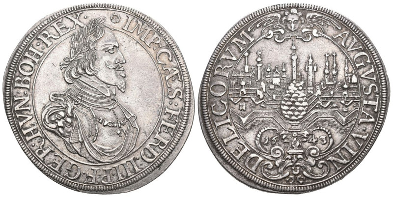 Deutschland 1643 Augsburg. Taler, Mit Titel und Porträt Ferdinand III. Augsburg ...