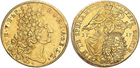 Bayern 1717 Maximilian II. Emanuel, 1679-1726. Doppelter Max d'or 1717. Friedb. 225, Witt. 1603, Hahn 207 Gold, RR prächtige Erhaltung vorzüglich