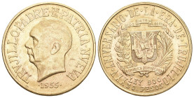 Dominikanische Republik 1955 30 Pesos , 25 Jahre Trujillo Regime. 29,62 g. 900/1000 fast unzirkuliert