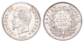 Frankreich 1853 20 Centimes 1853 A KM# 778 Gad: 305 Prachtexemplar FDC