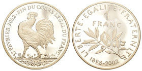 Frankreich 2002 1 Francs Gold 13,01g selten Proof