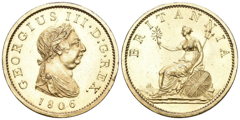 Great Britain 1806 Vergoldeter Penny Kupfer vergoldet 18,99g 34,13mm KM 663 vorz...