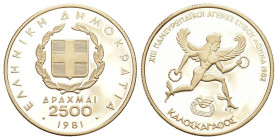 Griechenland 1981 250 Drachmen Gold (Fr. 24) (Kr. 128).6,45g Proof