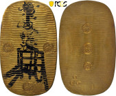 Japan 1838-1860 Man'en Era Oban o. J. 165.33 g. KM C24.2. JNDA-9.9. Fr. 6 Sehr selten. Nur 1'887 Exemplare geprägt / Very rare. Only 1'887 pieces stru...