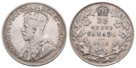 Canada / Kanada 1915 25 Cent in Silber 5,8g Selten KM 24 vorzüglich