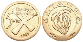 Katanga 1961 5 Francs . 12,00 g Feingold. Fb. 1. Stempelglanz