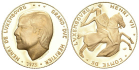 Luxemburg 1973 Goldmedaille (40 Francs), , Henri, Probst 010(11), PP. Auflage nur 5000 Stück Proof