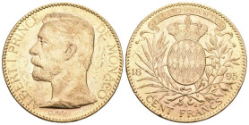 Monaco 1895 A Albert I. 1889-1922. 100 Francs , Paris. Gadoury MC124. Fr. 13. bis vorzüglich