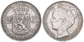 Niederlande 1898 2 1/2 Gulden Wilhelmina Silber 24,9g KM 123 sehr selten sehr schön +