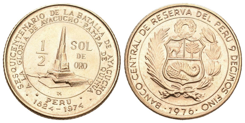 Peru 1976. Republik seit 1822. 1/2 Sol Ausgabe der Banco Central de Reserva del ...