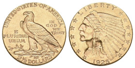 USA 1925 2 1/2 Dollar Indianer Gold 4,3g selten vorzüglich
