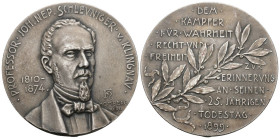 Schweiz | Switzerland | Suisse | Svizzera Aargau. Klingnau.
Silbermedaille 1899. Auf den 25. Todestag der Professors Johann Nepomuk Schleuniger von K...