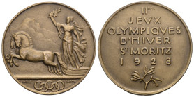 Schweiz | Switzerland | Suisse | Svizzera 
Bronzemedaille 1928. 2. Olympische Winterspiele in St. Moritz. 22.99 g. Gadoury/Vescovi 1 bis unzirkuliert