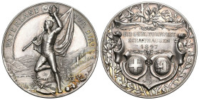 Schweiz | Switzerland | Suisse | Svizzera Schaffhausen Silbermedaille 1897 a.d. Eidgen. Turnfest i. Schaffhausen, v.R.Amsler & Johnson, Milano, 35 mm,...