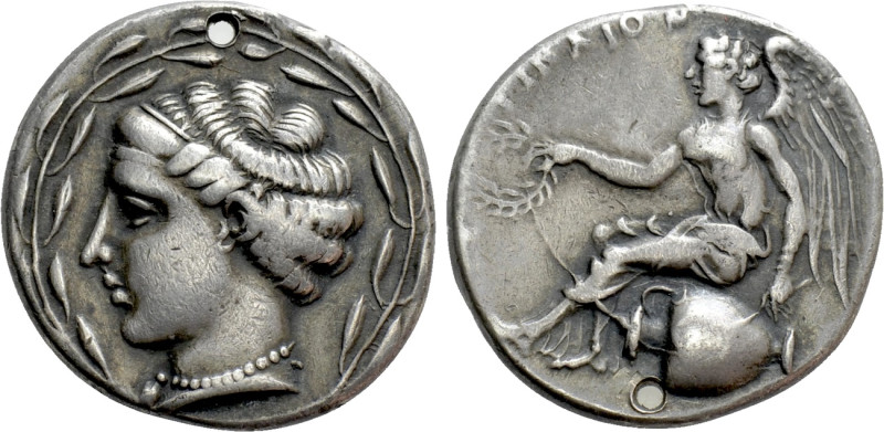 BRUTTIUM. Terina. Nomos (Circa 440-425 BC).

Obv: Head of the nymph Terina lef...