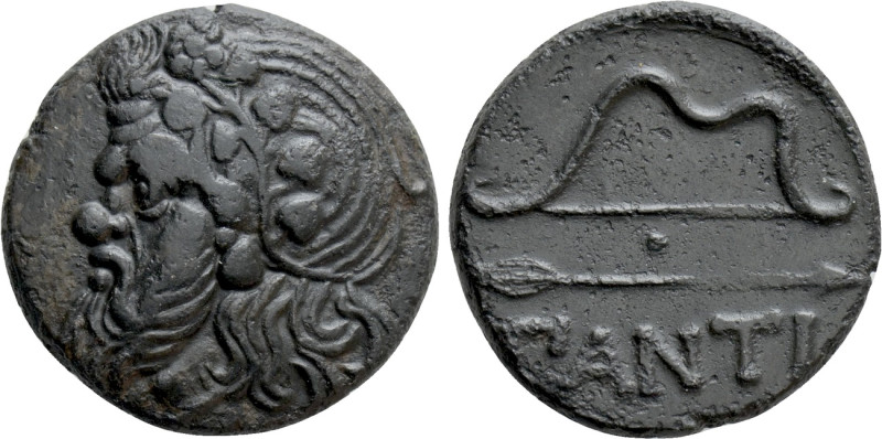 CIMMERIAN BOSPOROS. Pantikapaion. Ae (Circa 340-325 BC). 

Obv: Wreathed head ...