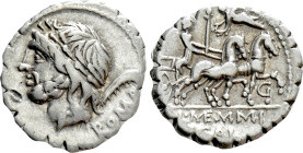 L MEMMIUS GALERIA. Serrate Denarius (106 BC). Rome