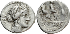 L. FANNIUS and L. CRITONIUS. Denarius (86 BC). Rome