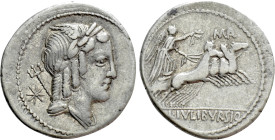 L. JULIUS BURSIO. Denarius (85 BC). Rome