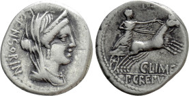 P. CREPUSIUS, C. LIMETANUS L. CENSORINUS. Denarius (82 BC). Rome