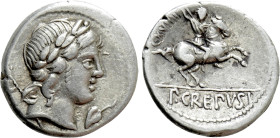 P. CREPUSIUS. Denarius (82 BC). Rome