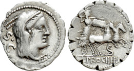 L. PROCILIUS. Serrate Denarius (80 BC). Rome