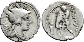 C. POBLICIUS Q.F. Serrate Denarius (80 BC). Rome