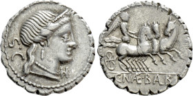 C. NAEVIUS BALBUS. Serrate Denarius (79 BC). Rome