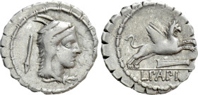 L. PAPIUS. Serrate Denarius (79 BC). Rome