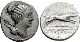 C. POSTUMIUS. Denarius (73 BC). Rome