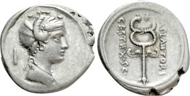 M. PLAETORIUS M.F. CESTIANUS. Denarius (57 BC). Rome