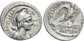M. PLAETORIUS M.F. CESTIANUS. Denarius (57 BC). Rome