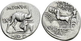 M. AEMILIUS SCAURUS and P. PLAUTIUS HYPSAEUS. Denarius (58 BC). Rome