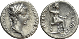 TIBERIUS (14-37). Denarius. "Tribute Penny" type. Lugdunum