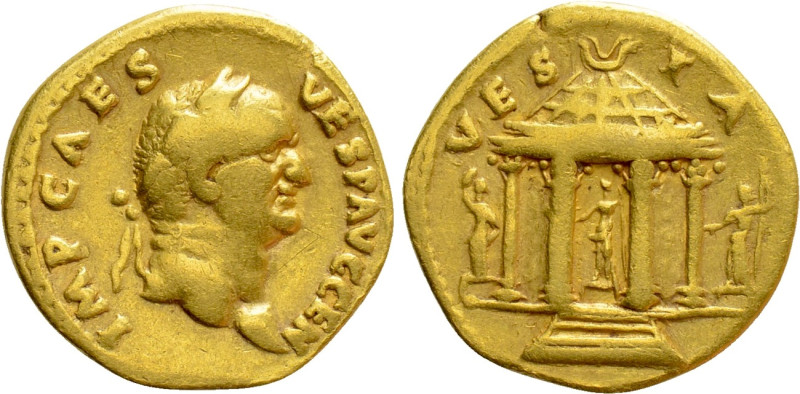 VESPASIAN (69-79). GOLD Aureus. Rome. 

Obv: IMP CAES VESP AVG CEN. 
Laureate...