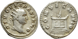 DIVUS VESPASIAN (Died 79). Antoninianus. Struck under Trajan Decius
