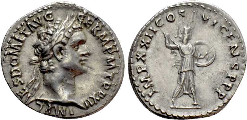 DOMITIAN (81-96). Denarius. Rome. 

Obv: IMP CAES DOMIT AVG GERM P M TR P XII....