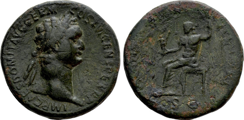 DOMITIAN (81-96). Sestertius. Rome. 

Obv: IMP CAES DOMIT AVG GERM COS XVI CEN...